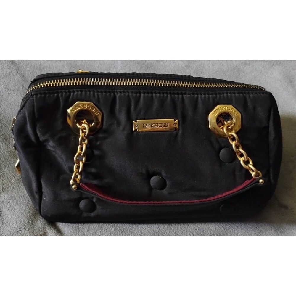 MINOBOSSI Firenze Reversible Red/Black Small Purse with Handles & Shoulder Strap
